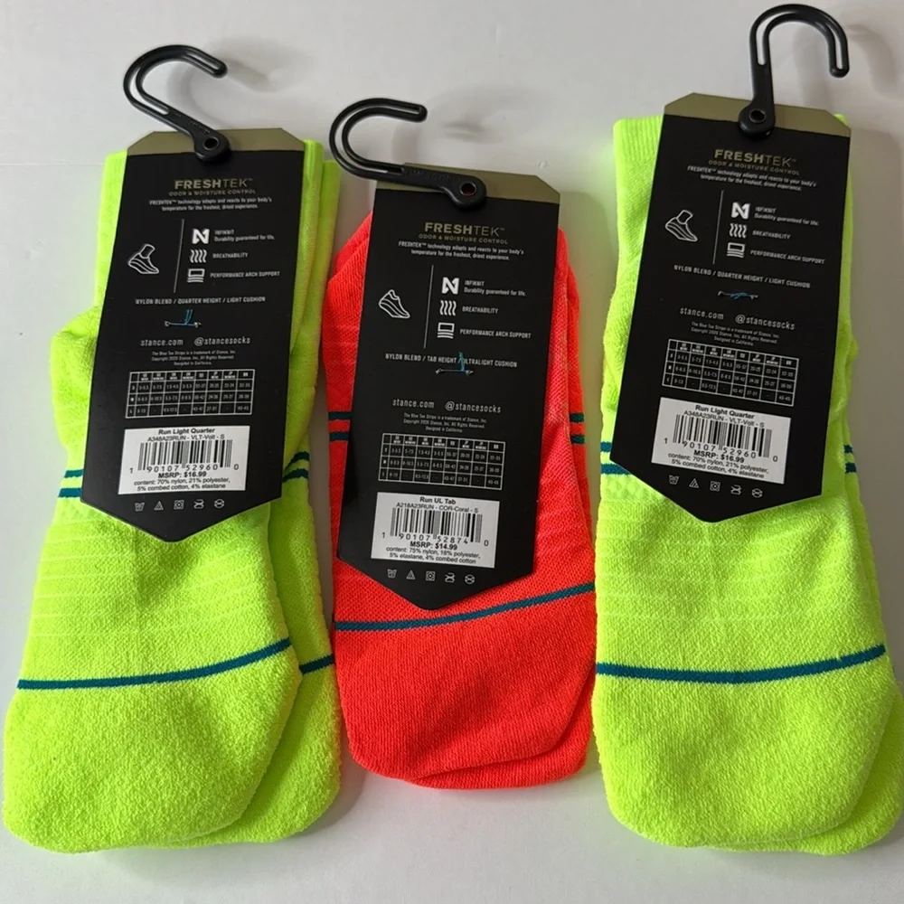 Stance Assortment of Performance Socks 3 Pairs Size Small